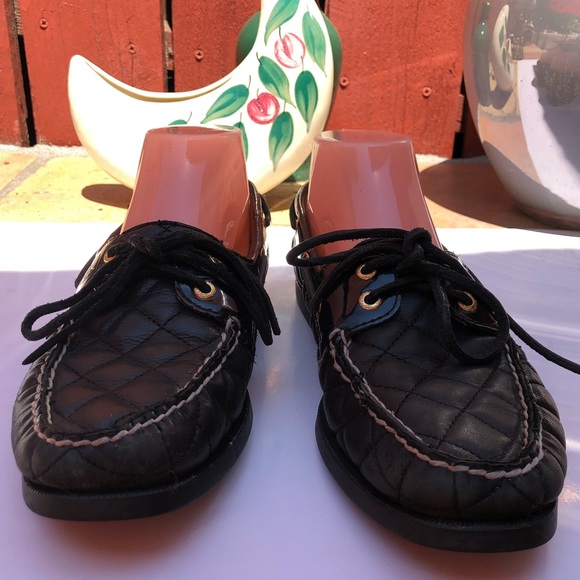 Sperry Quilted Mocassins Loafers Shoes Black Size 8 - Picture 10 of 16
